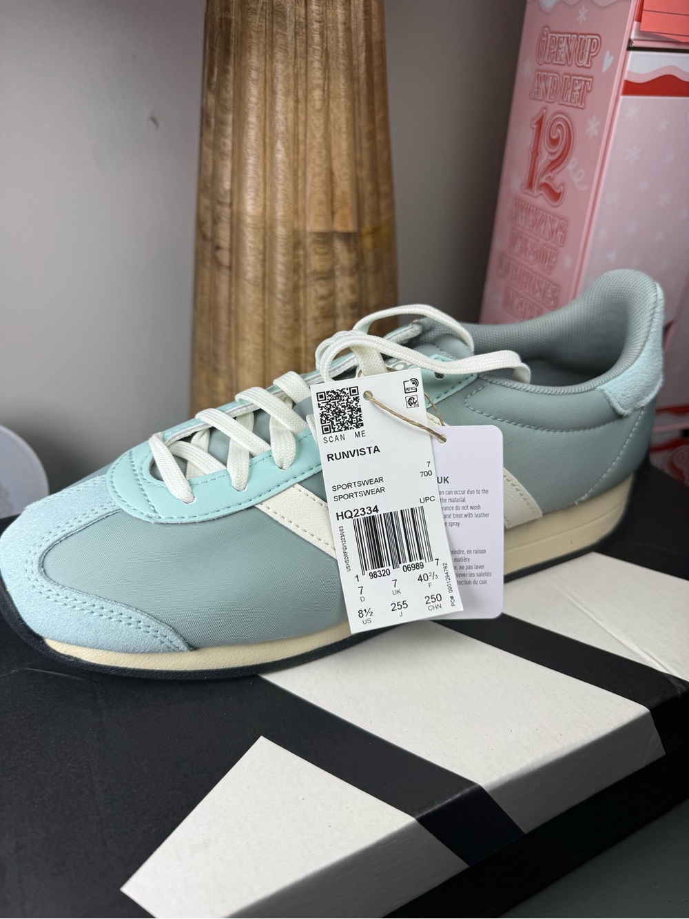 Adidas Runvista Retro Runner Sneakers in Mint Blue and White